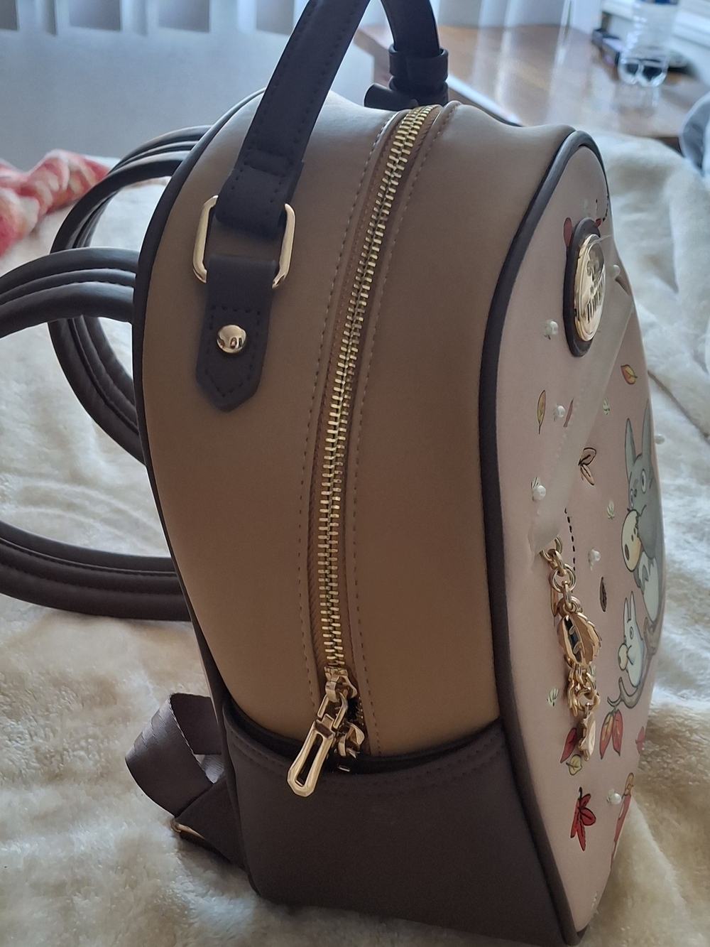 Loungefly Pink & Brown Totoro Autumn Mini Backpack - Picture 2 of 7